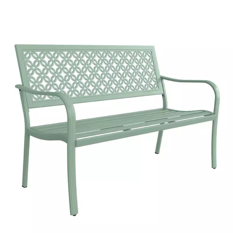 【多色展開】エルゴノミクスデザインのガーデンベンチ|背もたれ?肘掛け付き&抜き模様入り er-150