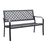 【多色展開】エルゴノミクスデザインのガーデンベンチ|背もたれ?肘掛け付き&抜き模様入り er-150