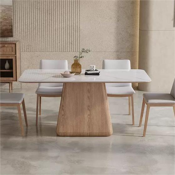 スタイリッシュなセラミック多層板アッシュ材テーブル fnl-278