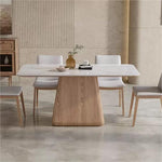 スタイリッシュなセラミック多層板アッシュ材テーブル fnl-278