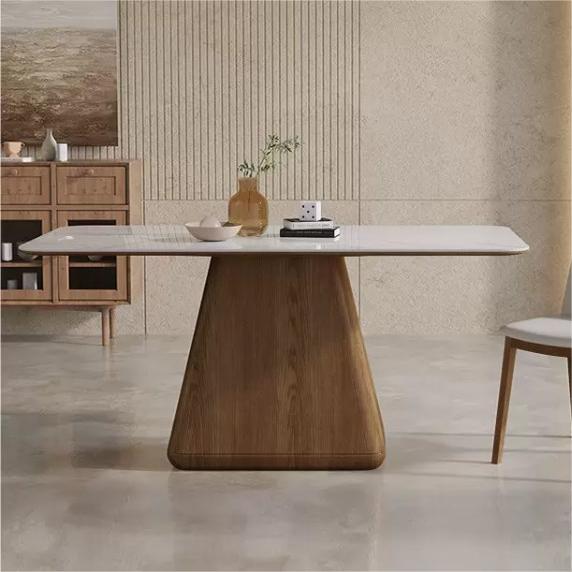 スタイリッシュなセラミック多層板アッシュ材テーブル fnl-278