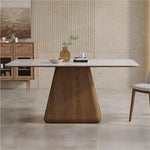 スタイリッシュなセラミック多層板アッシュ材テーブル fnl-278