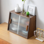 竹とガラスのデザインキャビネット - 高級感あふれる収納ソリューション hsl-89