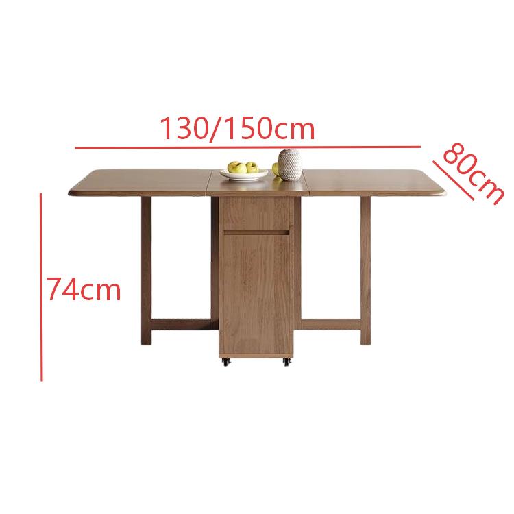 無垢ブラウンオーク材折りたたみ式ダイニングテーブルチェア対応 hbwe-3469