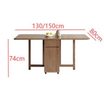 無垢ブラウンオーク材折りたたみ式ダイニングテーブルチェア対応 hbwe-3469