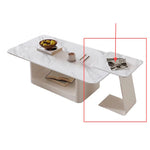 現代ラグジュアリー×ミニマルデザイン セラミックストーン天板リビングテーブル|新作 小空間対応 クリエイティブ 高級感漂う長方形テーブル htt-3545