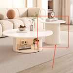 セラミック天板ローテーブル|ミニマルモダン|小スペース向け|ミルキーホワイト|円形センターテーブル htt-3842