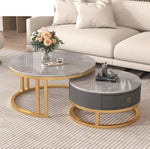 セラミック天板ローテーブル リビング用 ラグジュアリーでシンプルな小型住宅向け クリームスタイル 伸縮可能な円形組み合わせタイプ frg-495