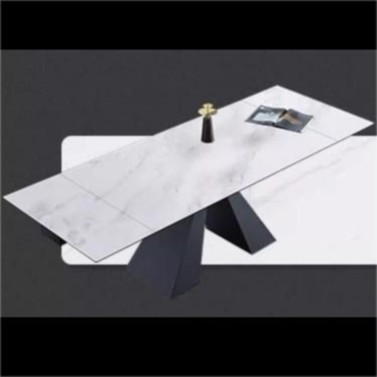 【高級感溢れる】セラミック+ステンレス+ガラス製テーブル|デザイン&耐久性抜群 fxj-681