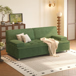 コーデュロイ ソファベッド 折りたたみ式 幅110?200cm|ロータイプ 2WAY リビング用 おしゃれ モダン コンパクト 寝心地 yyjj-1168