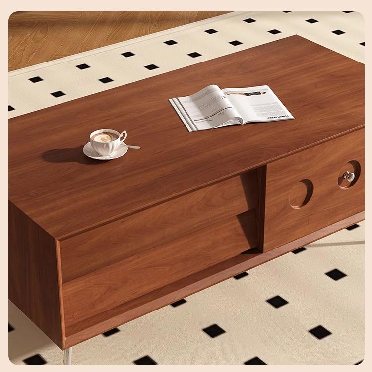 リビング用フレンチスタイル無垢材収納キャビネットコーヒーテーブル hlwy-3686