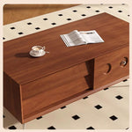 リビング用フレンチスタイル無垢材収納キャビネットコーヒーテーブル hlwy-3686