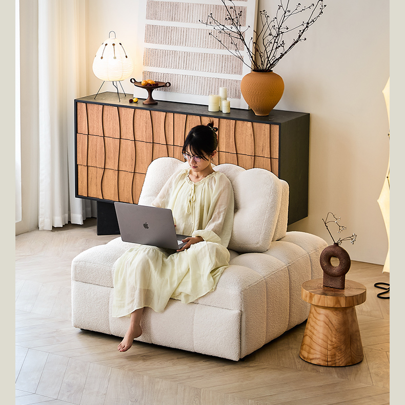 ふんわりクッション 折りたたみソファベッド 1人掛け リビング用 伸縮タイプ リラックス系 コンパクトソファ fms-1844-02