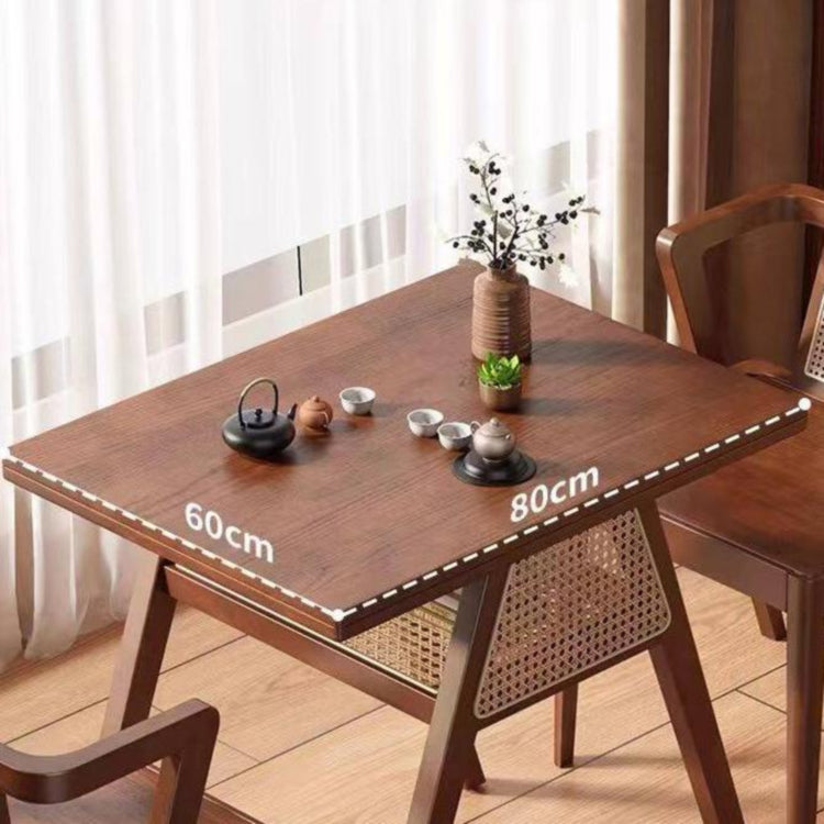 藤編み×無垢材 ティーテーブルセット|実木 茶卓 バルコニー・テラス用 ナチュラルデザイン G3-7231