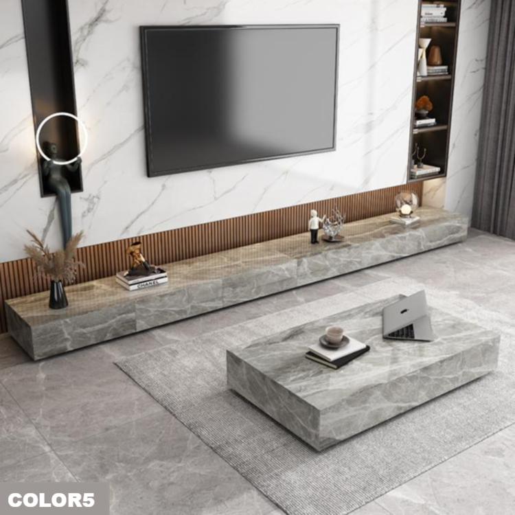 セラミックパイン製のスタイリッシュなテレビ台?コーヒーテーブルセット - モダンインテリアに最適 flsd-5184