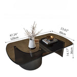 スタイリッシュなセンターテーブル | 強化ガラスと綿麻素材を使用したモダンなデザイン fel-3062