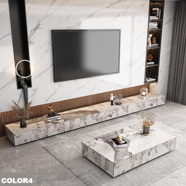 セラミックパイン製のスタイリッシュなテレビ台?コーヒーテーブルセット - モダンインテリアに最適 flsd-5184