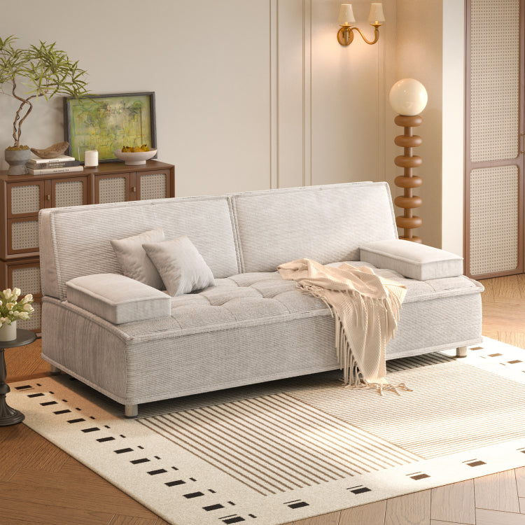 コーデュロイ ソファベッド 折りたたみ式 幅110?200cm|ロータイプ 2WAY リビング用 おしゃれ モダン コンパクト 寝心地 yyjj-1168