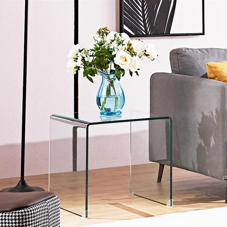 スタイリッシュ強化ガラス製ティーテーブル - モダンなデザインでおしゃれな空間を演出! bd-4561