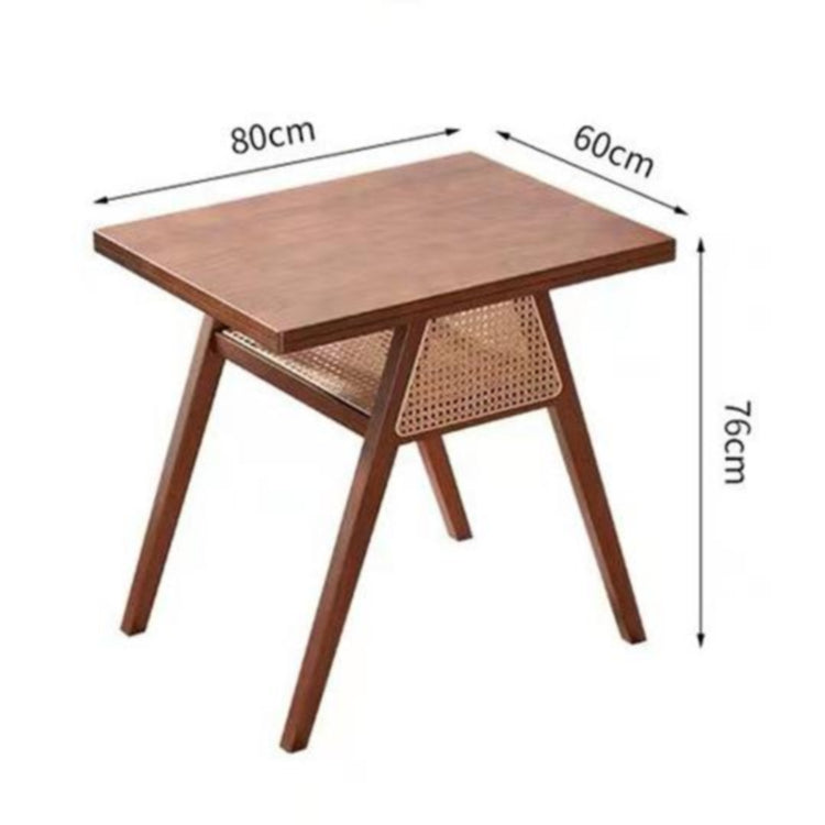 藤編み×無垢材 ティーテーブルセット|実木 茶卓 バルコニー・テラス用 ナチュラルデザイン G3-7231