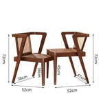 藤編み×無垢材 ティーテーブルセット|実木 茶卓 バルコニー・テラス用 ナチュラルデザイン G3-7231