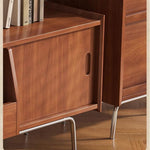 無垢材フレンチリビングテレビキャビネット収納付き梅花透かし金属脚 hlwy-3685