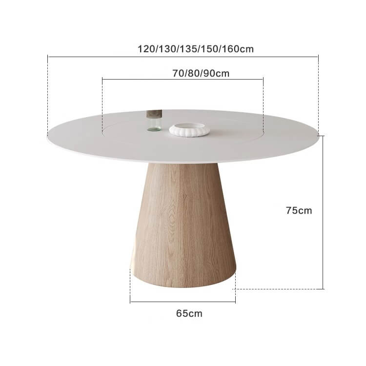 セラミック天板丸ダイニングテーブル アッシュ無垢材 ホワイト sm-315