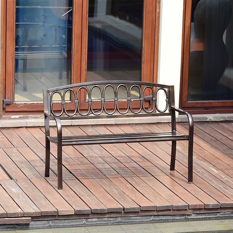 ガーデンベンチ 2人掛け 3人掛け アイアン 肘掛け 背もたれ付き アンティーク調 ガーデンチェア ベンチ コンパクト 長椅子 テラス zy-101