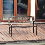 ガーデンベンチ 2人掛け 3人掛け アイアン 肘掛け 背もたれ付き アンティーク調 ガーデンチェア ベンチ コンパクト 長椅子 テラス zy-101