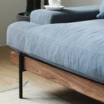 無垢材使用 西海岸風ソファー 2人掛け 3人掛け ブルー グレー 綿麻ファブリック 肘付き 背もたれ高め オットマン追加可 レトロ 高級感 I字型デザイン xbjj-lmsf-sofa