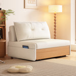 実木×ファブリック 伸縮ソファベッド|1人掛け~2人掛け対応 幅80?180cm ナチュラルデザイン おしゃれ jy-1223-5