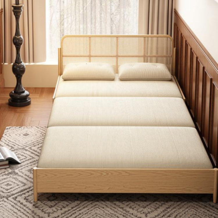 実木伸縮ソファベッド シングル~ダブル対応 北欧ナチュラルデザイン 0.75m?1.85m対応 省スペース・来客用・一人暮らしにおすすめ g4-7283