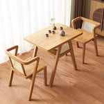 藤編み×無垢材 ティーテーブルセット|実木 茶卓 バルコニー・テラス用 ナチュラルデザイン G3-7231