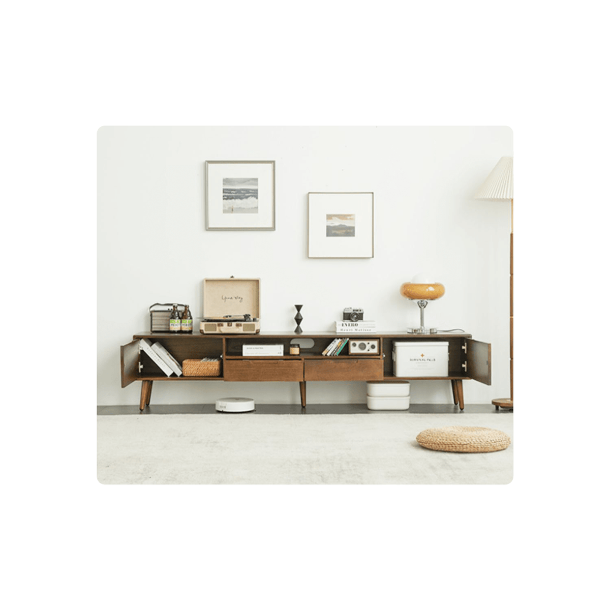 【高級ツゲ&キリ材使用】モダンデザイン テレビ台 - リビングにぴったりの美しい収納ソリューション hym-492