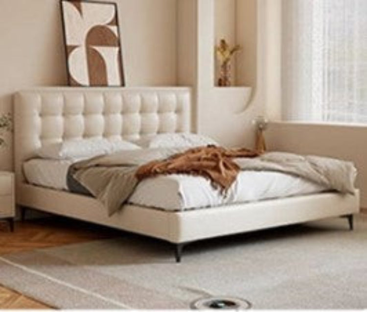 高級パイン材 × 本革&合成皮革使用 多層板構造のラグジュアリーベッド hmzsh-1546