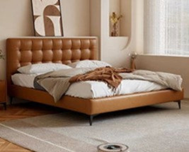 高級パイン材 × 本革&合成皮革使用 多層板構造のラグジュアリーベッド hmzsh-1546