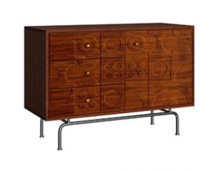 高級感溢れる無垢材キャビネット|デザインと収納力でお部屋を格上げ fyf-2231