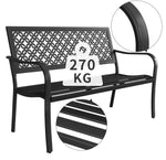 【多色展開】エルゴノミクスデザインのガーデンベンチ|背もたれ?肘掛け付き&抜き模様入り er-150