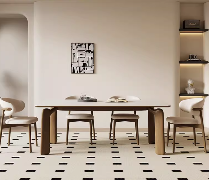 セラミック アッシュ材 多層板デザイン テーブル - おしゃれで耐久性抜群 fsm-309