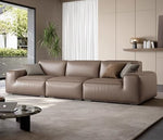 高級感溢れるパイン無垢材ソファー|ホワイトグースダウンと本革?合成皮革の絶妙な組み合わせ hlkwd-4096