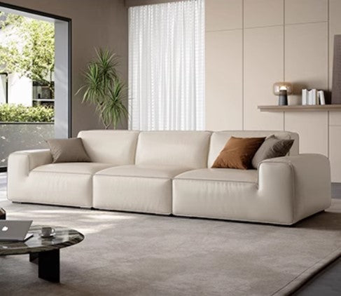 高級感溢れるパイン無垢材ソファー|ホワイトグースダウンと本革?合成皮革の絶妙な組み合わせ hlkwd-4096