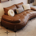 ソファ おしゃれ 合皮 オットマン 単品 1人掛け 幅123cm 2人掛け 幅170 190 220 250 280 310 340cm ライトブラウン ベージュ 大型 カウチ対応 モダン リビングソファ hly-3033