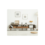 【高級ツゲ&キリ材使用】モダンデザイン テレビ台 - リビングにぴったりの美しい収納ソリューション hym-492