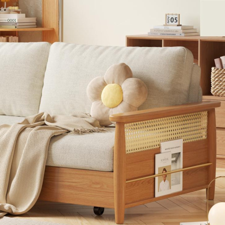 木製フレーム ソファベッド|収納棚付き キャスター付き 省スペース対応 ナチュラルデザイン hemw-6300