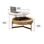 高級セラミック×無垢材×PUレザー×ステンレス センターテーブル fjnl-1599