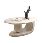 クリエイティブ楕円形 セラミック天板ローテーブル 軽ラグジュアリー モダンミニマルデザイン アートな佇まいで上質なリビングに fel-1945