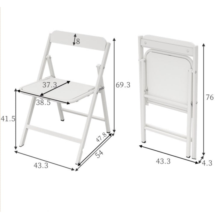 折りたたみ式スリムデザインチェア 2脚セット ホワイト モダンインテリアに最適な省スペース設計 fsf-5210-ch