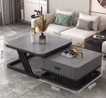 高級セラミック MDF 合成材 強化ガラス PU レザーのセンターテーブル - モダンなデザインでリビングを彩る frg-504