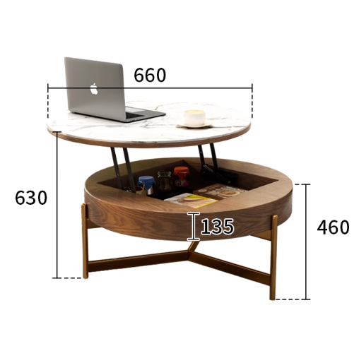 高級セラミック×無垢材×PUレザー×ステンレス センターテーブル fjnl-1599