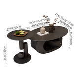 クリエイティブ楕円形 セラミック天板ローテーブル 軽ラグジュアリー モダンミニマルデザイン アートな佇まいで上質なリビングに fel-1945